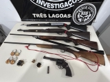 Polícia Civil do MS apreende defensivos agrícolas e armas em Três Lagoas e em Araçatuba-SP