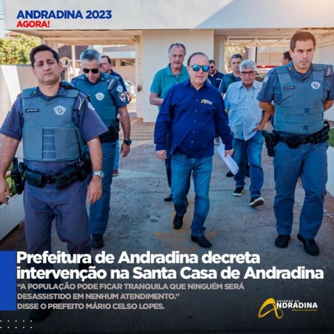 Prefeitura Municipal de Andradina decreta intervenção na Santa Casa de Andradina