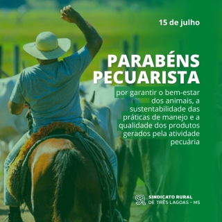 Sindicato Rural de Três Lagoas: PARABÉNS PECUARISTA