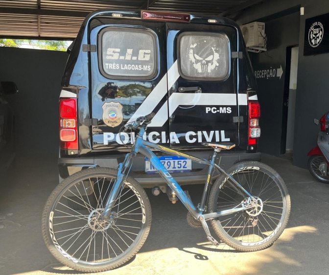 Furtou bicicleta em Três Lagoas e foi preso em flagrante pela Polícia Civil. Bike foi recuperada