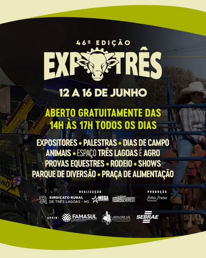 Em Três Lagoas vem aí a tradicional 46° EXPOTRÊS