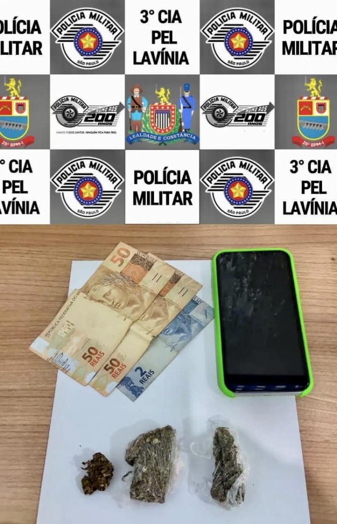 Polícia Militar de Lavínia em patrulhamento detém mulher com maconha