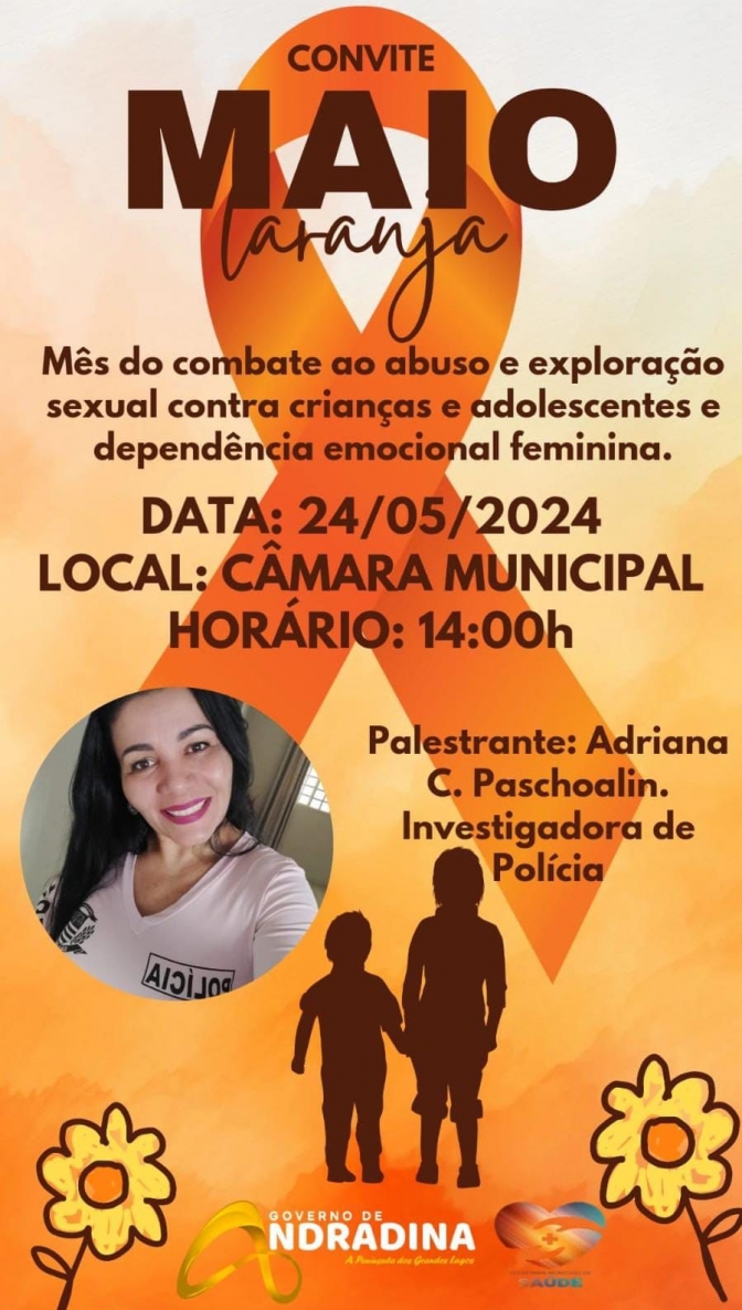 MAIO LARANJA: Tem palestra da Polícia Civil na Câmara de Andradina