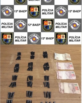 12° BAEP de Araçatuba prende indivíduo por tráfico de drogas, alvo de combate ao crime bairro Paraíso