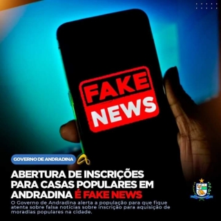 Abertura de inscrição para casas populares em Andradina, é FAKE NEWS