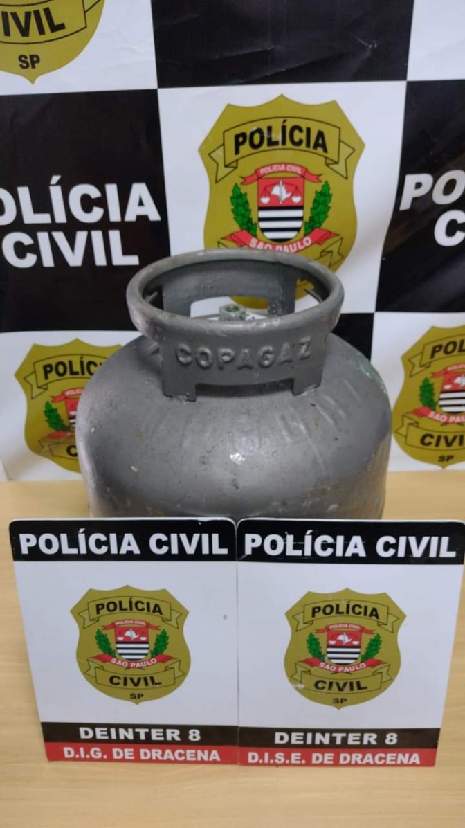 POLÍCIA CIVIL AGE RAPIDAMENTE, PRENDE SUSPEITO E RECUPERA BOTIJÃO DE GÁS FURTADO EM DRACENA