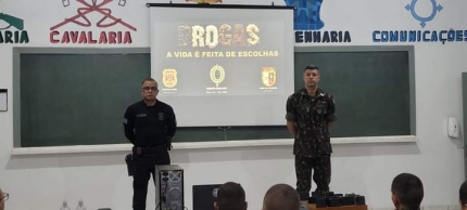 POLÍCIA CIVIL REALIZA PALESTRA SOBRE PREVENÇÃO AO USO DE DROGAS PARA JOVENS RÉCEM-INCORPORADOS AO TIRO DE GUERRA DE DRACENA