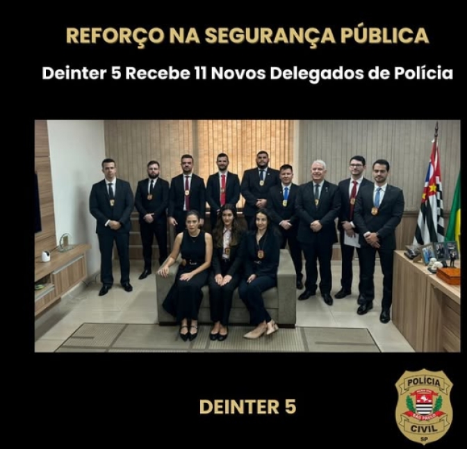 DEINTER 5 DE RIO PRETO RECEBE 11 NOVOS DELEGADOS DE POLÍCIA