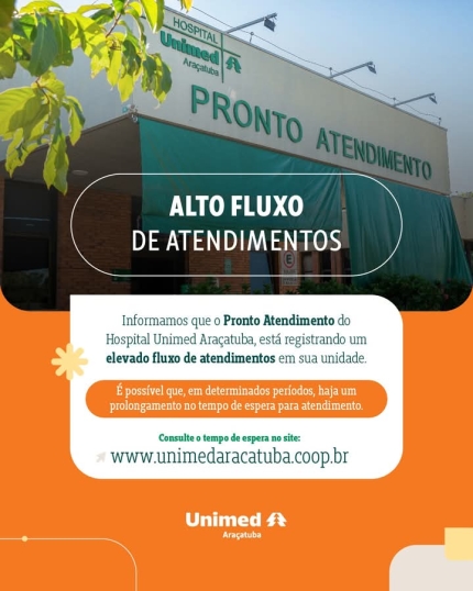 Pronto Socorro da Unimed de Araçatuba registra alto fluxo de atendimentos