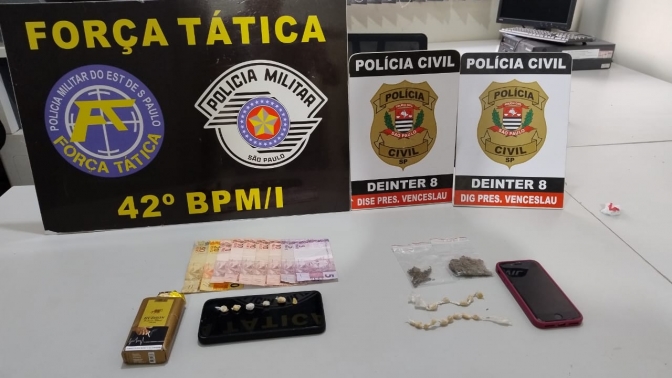 POLÍCIA CIVIL COM APOIO DA POLÍCIA MILITAR REALIZA AÇÃO POLICIAL DE COMBATE DAO TRÁFICO DE DROGAS EM PRES. VENCESLAU