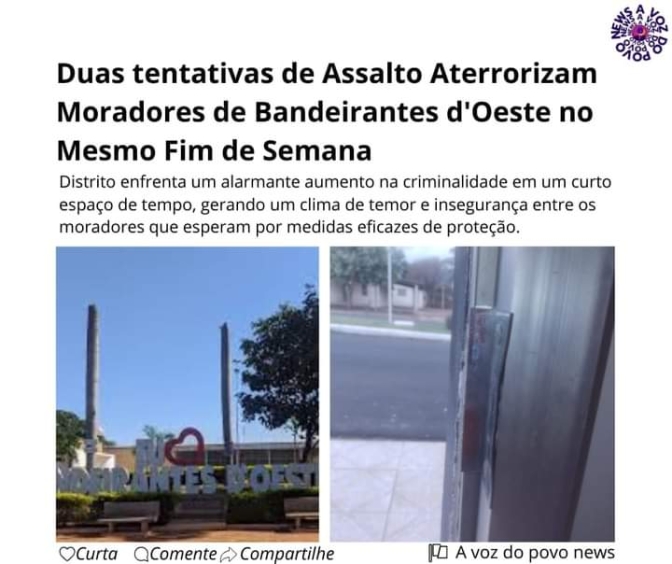 Polícia Civil de Sud Mennucci investiga 02 tentativas de furto no distrito de Bandeirantes d&#039; Oeste