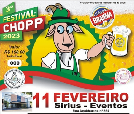 3º Festival do Chopp acontece no próximo dia 11 em Andradina