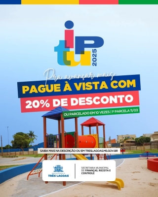 Atenção, Três Lagoas! O IPTU 2025 já está disponível!