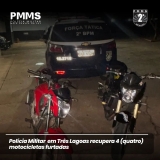 Polícia Militar de Três Lagoas recupera 4 motocicletas furtadas