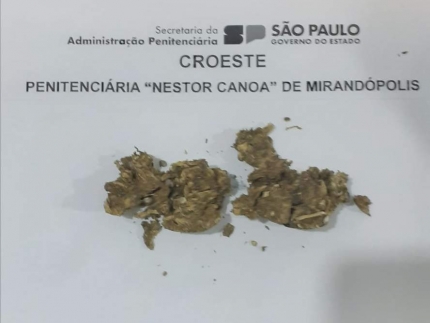 Agentes da Penitenciária 1 de Mirandópolis apreendem maconha com visita