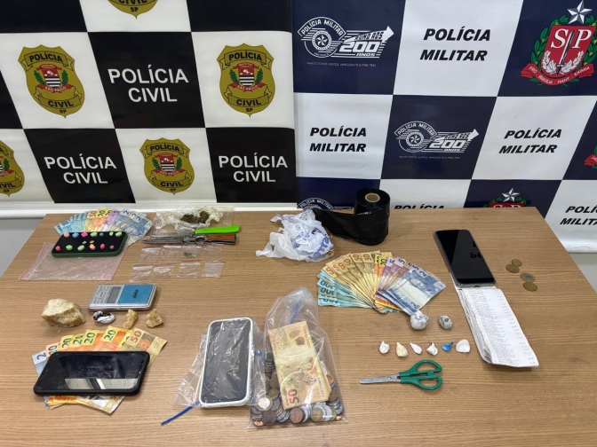 PC e PM prendem 5 traficantes de droga durante “Operação Folia” na cidade de Andradina-SP