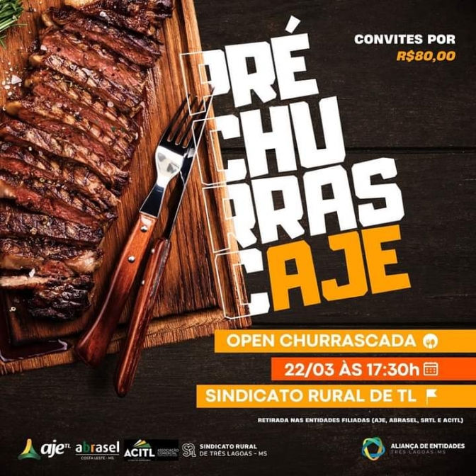 OPEN CHURRASCO NO SINDICATO RURAL DE TRÊS LAGOAS