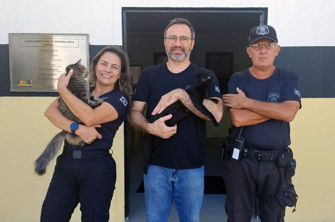 Na Penitenciária de Três Lagoas, cuidados com animais fazem parte da rotina de policiais penais e internos