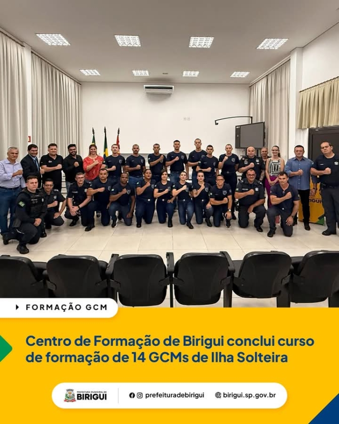 Centro de formação da Guarda Municipal de Birigui formou 14 alunos da Guarda Municipal de Ilha Solteira