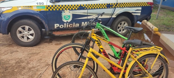 Polícia Militar em Três Lagoas recupera bicicletas furtadas e prende autores