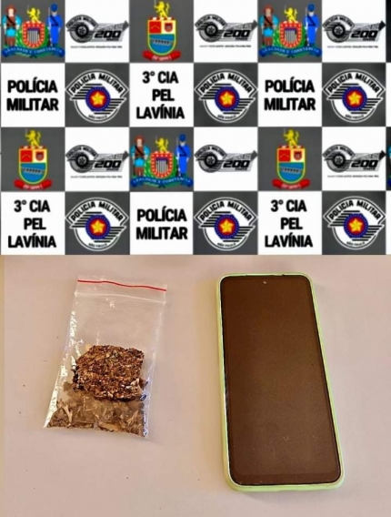 ADOLESCENTE SURPREENDIDO COM MACONHA PELA POLÍCIA MILITAR DE LAVÍNIA