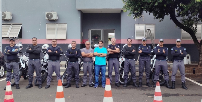 Rádio Patrulha com Motocicletas faz treinamento no Quartel da Polícia Militar de Andradina