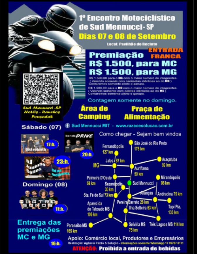 VEM AÍ O SENSACIONAL PRIMEIRO ENCONTRO MOTOCICLÍSTICO DE SUD MENNUCCI