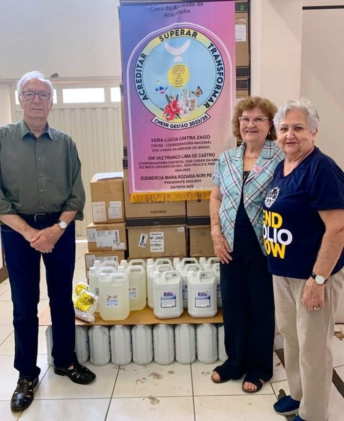 Casa da Amizade doa produtos de higiene corporal para UTI da Santa Casa de Araçatuba