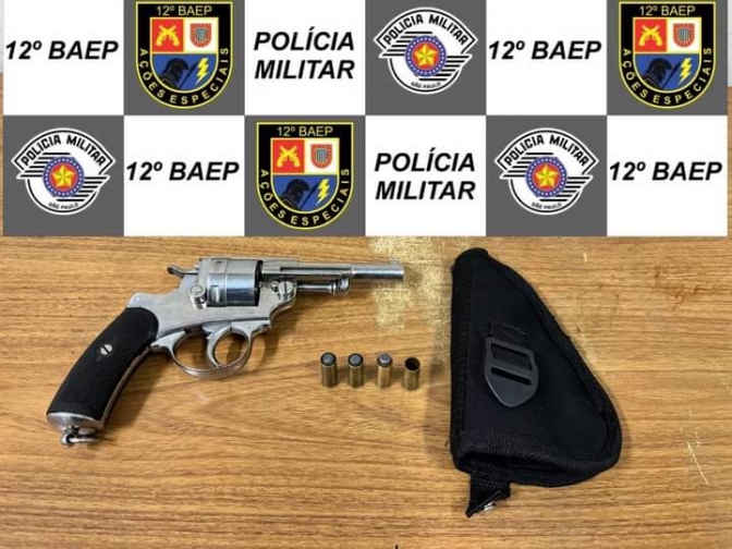 12° BAEP de Araçatuba prende morador com arma de fogo, alvo de combate ao crime Jardim Universo