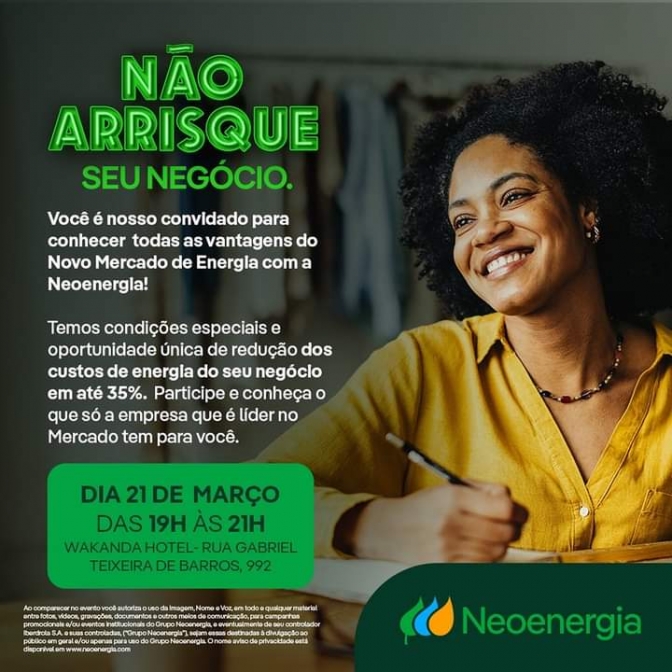 ACIA ANDRADINA: Participe do evento incrível da Neoenergia !!!!