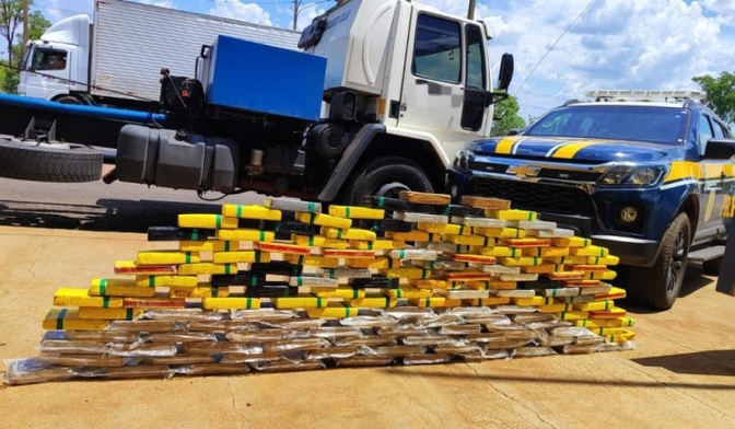 Polícia Rodoviária Federal apreende 148 Kg de cocaína em Água Clara