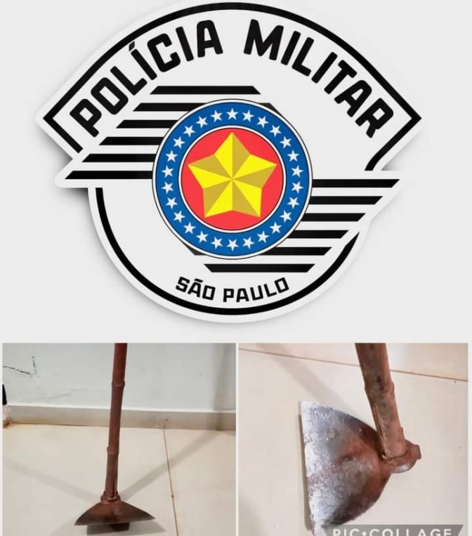 Polícia Militar de Andradina prendeu morador do bairro Timboré por crise de ciúmes bate na esposa com enxada