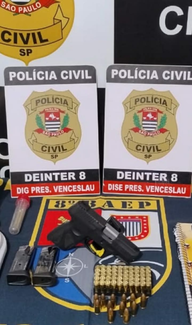 POLÍCIA CIVIL DE PRESIDENTE VENCESLAU APREENDE ARMA DE FOGO, CONCLUI INVESTIGAÇÃO E INDICIA HOMEM PELO CRIME DE POSSE IRREGULAR DE ARMA DE FOGO COM NUMERAÇÃO SUPRIMIDA