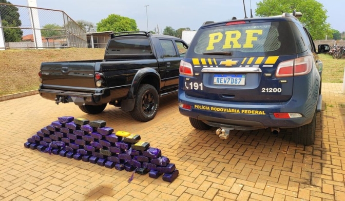 Polícia Rodoviária Federal apreende 88 Kg de maconha em Brasilândia