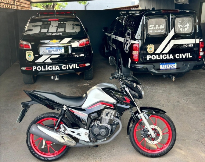 Polícia Civil de Selvíria, com apoio do SIG-TL, recupera moto objeto de crime de estelionato