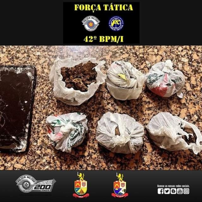 POLÍCIA MILITAR PRENDE HOMEM POR TRÁFICO DE DROGAS EM PRESIDENTE VENCESLAU