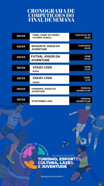 FIM DE SEMANA ESPORTIVO COM COMPETIÇÕES DA SECRETARIA DE ESPORTES DE ANDRADINA
