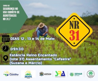 CASTILHO TREINARÁ PRODUTORES RURAIS NO USO CORRETO DE AGROTÓXICOS