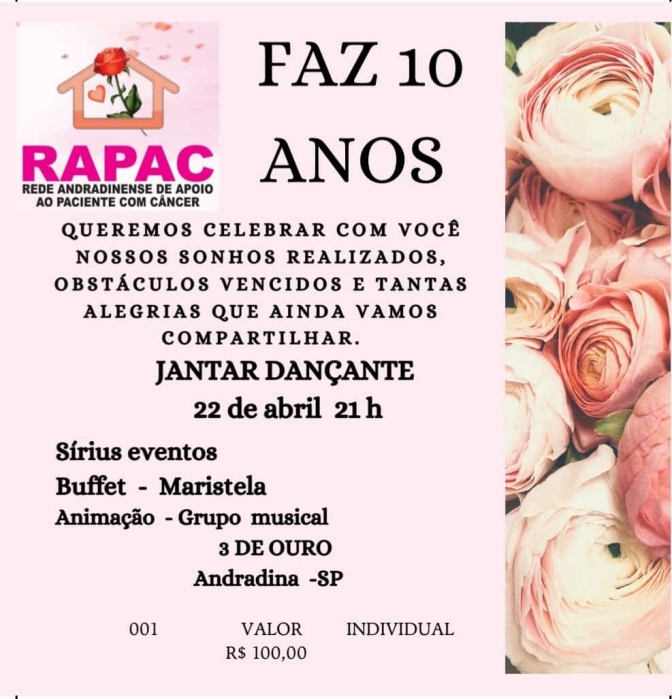 RAPAC realiza jantar dançante em comemoração aos seus 10 anos em Andradina