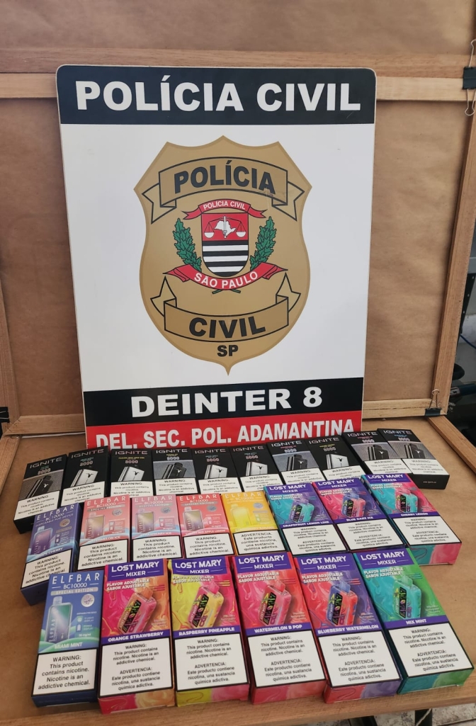 POLÍCIA CIVIL DE ADAMANTINA COMBATE PRODUTOS FUMÍGENOS ILEGAIS