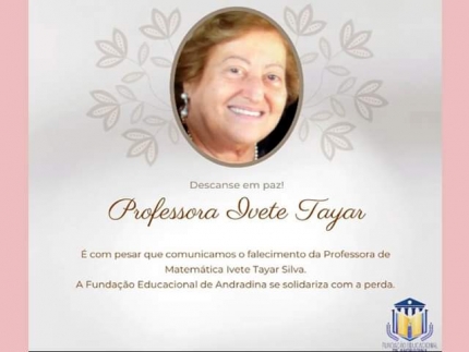 ANDRADINA CHORA A PERDA DA PROFESSORA IVETE TAYAR SILVA