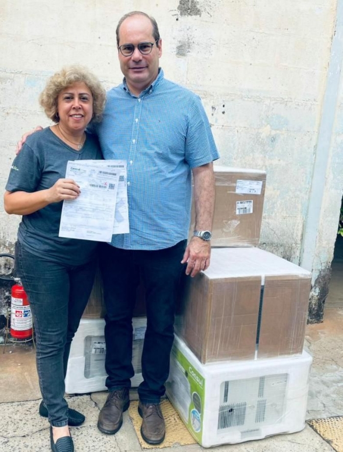 Santa Casa de Araçatuba recebe doação de condicionadores de ar para quartos da Pediatria