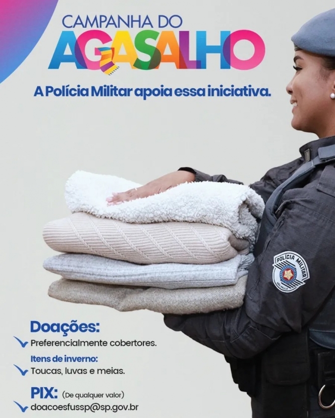 25° BATALHÃO DA POLÍCIA MILITAR DE DRACENA PARTICIPA DA CAMPANHA DO AGASALHO 2024