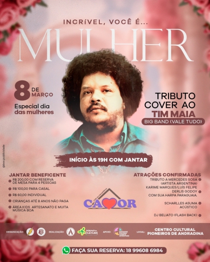 Tim Maia Cover no Dia Internacional da Mulher em Andradina