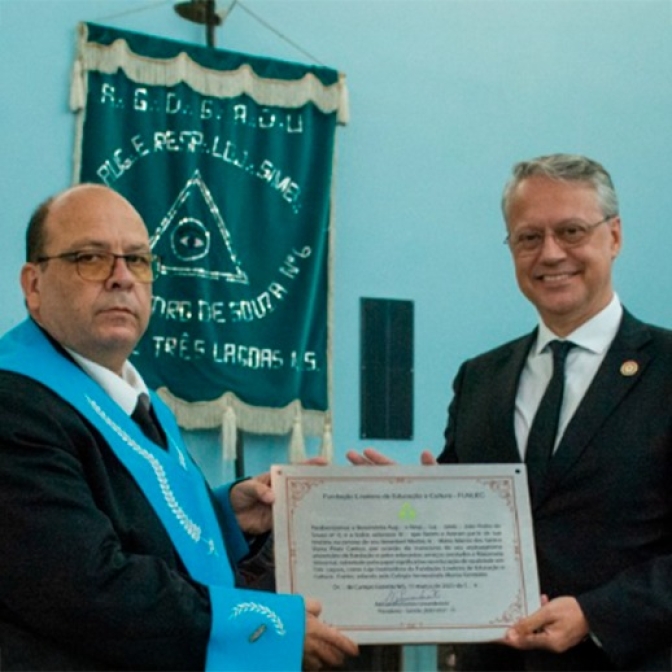 Loja Maçônica João Pedro de Souza completa 70 anos em Três Lagoas