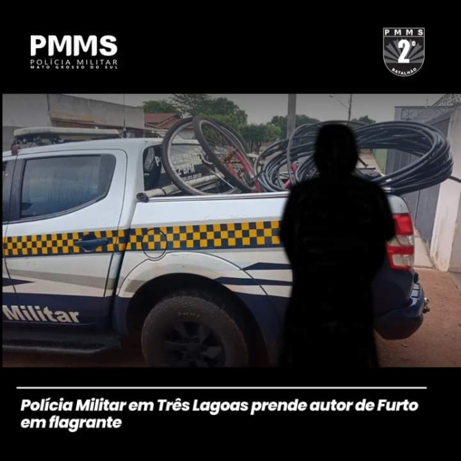 Polícia Militar de Três Lagoas faz prisão de autor de furto no bairro Santos Dumont