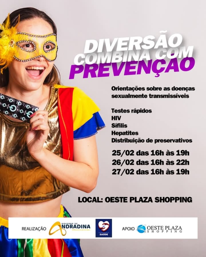 Prefeitura de Andradina e Firb realizam campanha contra ISTs no Oeste Plaza Shopping