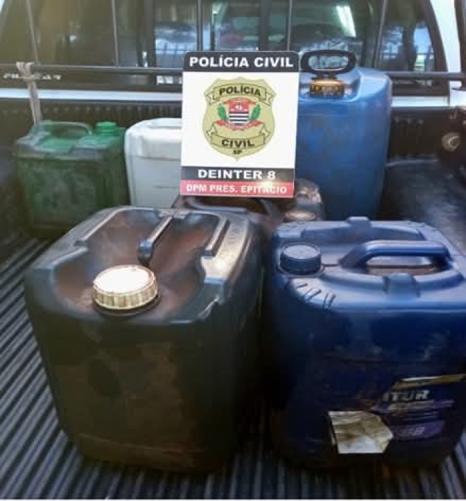 POLÍCIA CIVIL PRENDE EM FLAGRANTE CASAL SUSPEITO DE DESVIAR ÓLEO DIESEL DA PREFEITURA DE PRESIDENTE EPTÁCIO