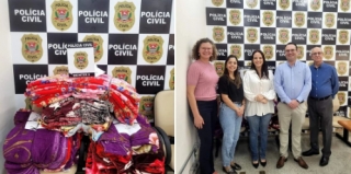 POLÍCIA CIVIL FAZ DOAÇÃO DE COBERTORES AO FUNDO SOCIAL DE SOLIDARIEDADE DE DRACENA