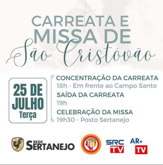 EM ANDRADINA MISSA E CARREATA DE SÃO CRISTOVÃO
